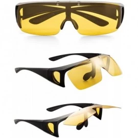 Wrap HD Day Night Driving Glasses Sunglasses for Men & Women - Anti Glare Polarized Flip Rx Glasses Side Shield - CR1948MAN9L...