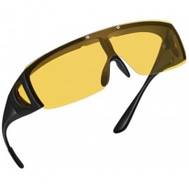 Wrap HD Day Night Driving Glasses Sunglasses for Men & Women - Anti Glare Polarized Flip Rx Glasses Side Shield - CR1948MAN9L...