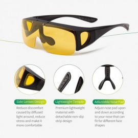 Wrap HD Day Night Driving Glasses Sunglasses for Men & Women - Anti Glare Polarized Flip Rx Glasses Side Shield - CR1948MAN9L...