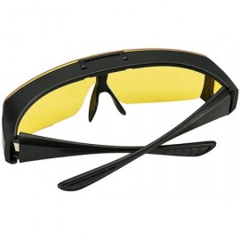 Wrap HD Day Night Driving Glasses Sunglasses for Men & Women - Anti Glare Polarized Flip Rx Glasses Side Shield - CR1948MAN9L...