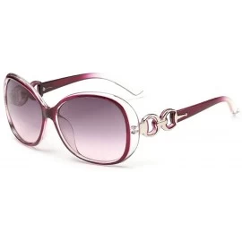 Oval Women's Sunglasses Polarized Sunglasses Vintage Big Frame Sun Glasses Ladies Double Ring Decoration Frames - H - CF195IG...