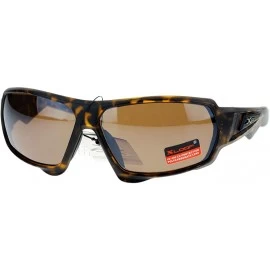 Sport Xloop Mens Sunglasses Matted Rectangular Wrap Around Sports Fashion - Brown Tortoise - CC125T30FUJ $19.27