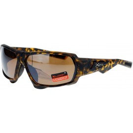 Sport Xloop Mens Sunglasses Matted Rectangular Wrap Around Sports Fashion - Brown Tortoise - CC125T30FUJ $8.73