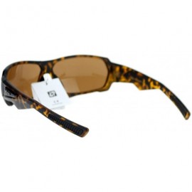 Sport Xloop Mens Sunglasses Matted Rectangular Wrap Around Sports Fashion - Brown Tortoise - CC125T30FUJ $8.73