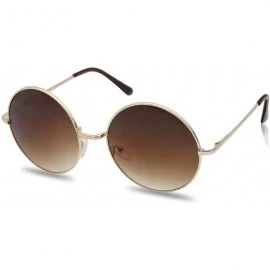 Round XL Oversized Round Circle Hippie Hipster Sunglasses - Metal Frame - Gold / Brown Gradient - CN11ABYOYVR $11.43