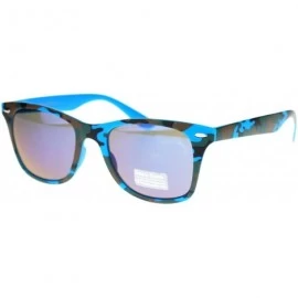 Wayfarer Matted Camouflage Print Sunglasses Unisex Classic Square Mirror Lens - Blue - CJ1803O7TEQ $12.56