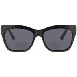 Square Women's Shine On Square Hideaway Bifocal Sunglasses - Black - 53 mm 1.5 - C918OIDINAI $18.25