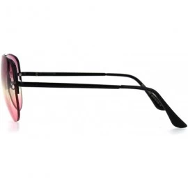 Rimless Oceanic Tie Dye Lens Rimless Officer Cop Racer Metal Rim Sunglasses - Black Purple Pink - CK18I64DELR $8.01