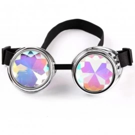 Goggle Retro Victorian Steampunk Goggles Rainbow Prism Kaleidoscope Glasses - Sliver - CG18SNI77AA $14.86