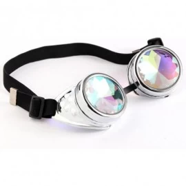 Goggle Retro Victorian Steampunk Goggles Rainbow Prism Kaleidoscope Glasses - Sliver - CG18SNI77AA $14.86