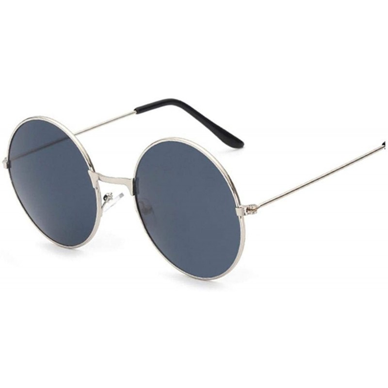 Goggle Women Round Sunglasses Red Yellow Blue Clear Shades MultiColor Gradient Mirror FeDesigner Vintage Sun Glasses - CW199C...