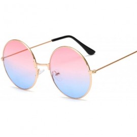 Goggle Women Round Sunglasses Red Yellow Blue Clear Shades MultiColor Gradient Mirror FeDesigner Vintage Sun Glasses - CW199C...