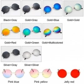 Goggle Women Round Sunglasses Red Yellow Blue Clear Shades MultiColor Gradient Mirror FeDesigner Vintage Sun Glasses - CW199C...