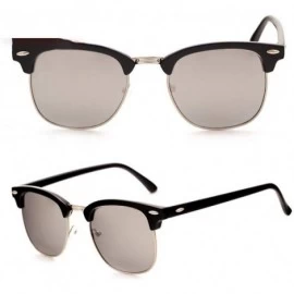 Rimless Semi-Rimless Sunglasses Women Men Polarized Retro Eyeglasses - C8 Lightblack Red - C6194OKLR8Y $13.09