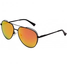 Aviator Classic Aviator Metal Frame Sunglasses with Spring Hinges for Men and Women 1930 - Orange - CE18QRX8N3S $26.06