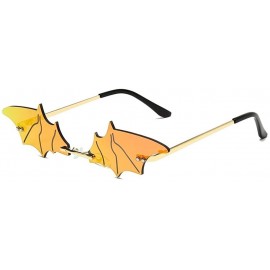 Rimless Bat Sunglasses for Women Rimless Sun Glasses Eyewear Shades - Orange Lens - C81902AC73W $25.11