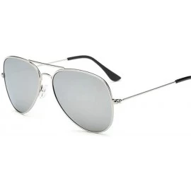 Rectangular Men's Aviation Sunglasses Women Driving Alloy Frame Polit Mirror Sun Glasses - Silversilver - CY194OTQL20 $25.28
