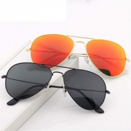 Rectangular Men's Aviation Sunglasses Women Driving Alloy Frame Polit Mirror Sun Glasses - Silversilver - CY194OTQL20 $25.28