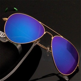 Rectangular Men's Aviation Sunglasses Women Driving Alloy Frame Polit Mirror Sun Glasses - Silversilver - CY194OTQL20 $25.28