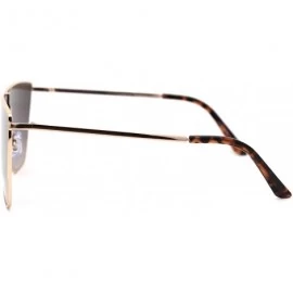 Shield Womens Oversize Metal Rim Cat Eye Shield Diva Sunglasses - Gold Gold Mirror - C218XEGGHW4 $26.69
