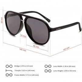 Round Lightweight Sunglasses for Men Polarized UV Protection-Aviator Black - CP18SU56CMW $49.46