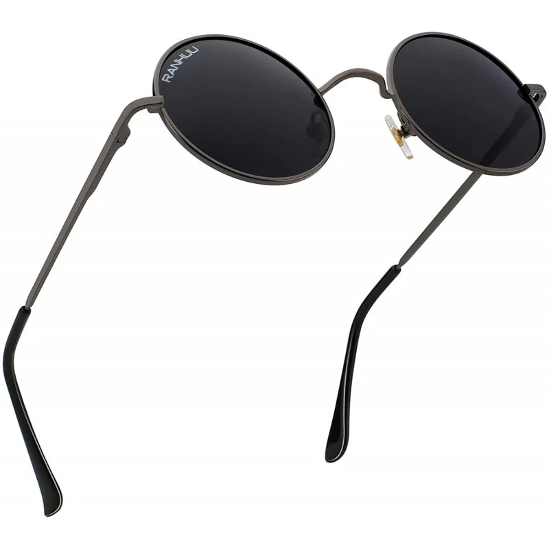 Round Retro Small Round Polarized Sunglasses for Men Women Circle John Lennon Style Sunglasses - CG18X5U5LM3 $10.63