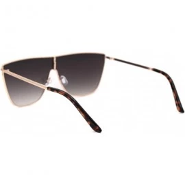 Shield Womens Oversize Metal Rim Cat Eye Shield Diva Sunglasses - Gold Gold Mirror - C218XEGGHW4 $26.69