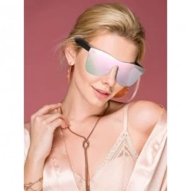 Rimless 2 Pack Rimless Mirrored Lens One Piece Sunglasses Transparent Candy Color Unisex - CS18YKWKSZH $10.25