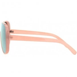 Sport Retro Plastic Racer Shield Hip Hop Sunglasses - Pink Peach Mirror - CO18I6YN0NA $9.56