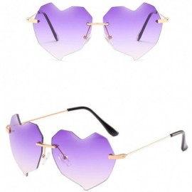 Sport Retro 80s Ladies Irregular Shape Sunglasses for Travel Vacation Sunshine - Purple - CP18DM4WUEG $11.86