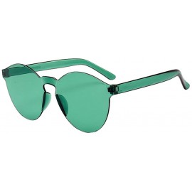 Wrap Women Men Fashion Clear Retro Sunglasses Outdoor Frameless Eyewear Glasses - Green - C0190OML3O6 $20.08