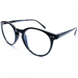 Round blue light blocking (Anti Bluelight) glasses 50mm unisex For Men And Women (Round) - Black - C41983H052N $58.04
