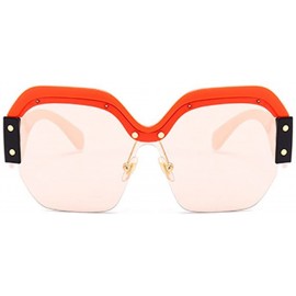 Oversized Semi Rimless Sunglasses For Women Trendy Candy Color Designer Glasses - C2 - CM18CQL45DA $11.57