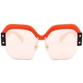 Oversized Semi Rimless Sunglasses For Women Trendy Candy Color Designer Glasses - C2 - CM18CQL45DA $11.57
