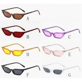 Goggle Women Retro Narrow Cat Eye Sunglasses - Stylish Plastic Candy Color Goggles Eyewear For Beach Outdoor Activities - CV1...