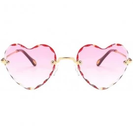 Square Women Heart Shaped RimlSunglasses Thin Metal Frame UV Protection Sun Glasses Vacation Festival Fishing - Pink - C0197Y...