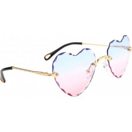 Square Women Heart Shaped RimlSunglasses Thin Metal Frame UV Protection Sun Glasses Vacation Festival Fishing - Pink - C0197Y...