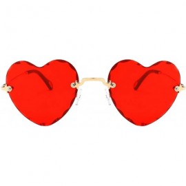 Square Women Heart Shaped RimlSunglasses Thin Metal Frame UV Protection Sun Glasses Vacation Festival Fishing - Pink - C0197Y...