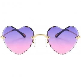 Square Women Heart Shaped RimlSunglasses Thin Metal Frame UV Protection Sun Glasses Vacation Festival Fishing - Pink - C0197Y...