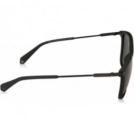 Rectangular Pld2060/S Rectangular Sunglasses - Matte Black - C818C54EIS6 $30.85