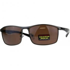 Rectangular Road Warrior High Definition HD Len Sunglasses Mens Rectangular Frame - Gunmetal - CX18CXUTLA0 $19.17