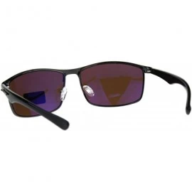 Rectangular Road Warrior High Definition HD Len Sunglasses Mens Rectangular Frame - Gunmetal - CX18CXUTLA0 $12.69