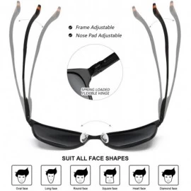 Square Classic Sunglasse for Men Women - Polarized Driving Glasses Al-mg Frame 100% UV Protection - CB1925SL4CZ $25.23