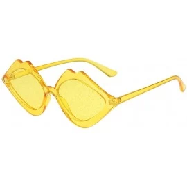 Rectangular Fashion Women's Sunshade Sunglasses Jelly Candy Integrated Color Glasses - Yellow - CF18SEIGEAS $8.34
