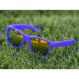 Square Designer Fashion Sunglasses For Men Women - UV400 Retro Sun Glasses - Purple Color Mirror - C318SKARIUX $7.74
