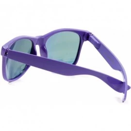 Square Designer Fashion Sunglasses For Men Women - UV400 Retro Sun Glasses - Purple Color Mirror - C318SKARIUX $7.74