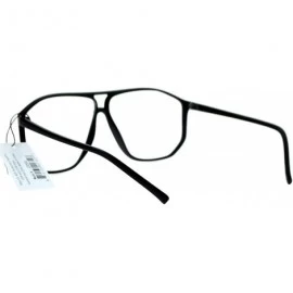 Square Unisex Fashion Clear Lens Glasses Oversized Square Angled Plastic Frame - Black - CV18959UUWS $9.51