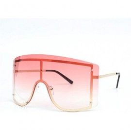 Semi-rimless Oversized Blue Yellow Gradient Sunglasses Women Luxulry Designer Red Rimless Metal Female Sun Glasses Shades - 8...