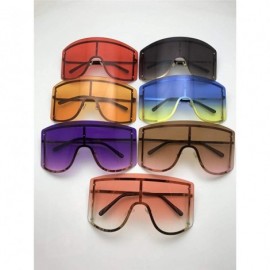 Semi-rimless Oversized Blue Yellow Gradient Sunglasses Women Luxulry Designer Red Rimless Metal Female Sun Glasses Shades - 8...