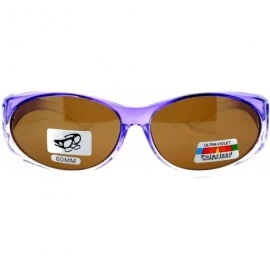 Oval No Glare Polarized Oval Shape Ombre Fitover Sunglasses - Purple - CY11YHJ7XN9 $19.10